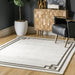 Beige Bordered Area Rug 160x230 cm