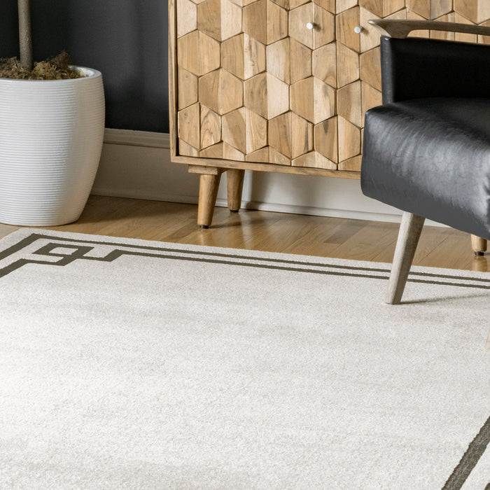 Beige Bordered Area Rug 160x230 cm