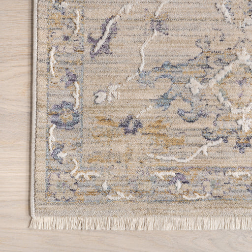 Beige Botanical Area Rug with Modern Design and Luxury Finish