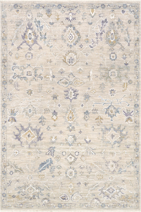 Beige Botanical Area Rug with Modern Design and Luxury Finish