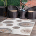 Beige Carved Suzani Indoor Outdoor Area Rug 152x213 cm