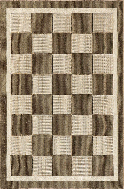 Beige Checkerboard Rug for Indoor and Outdoor Spaces