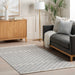 Beige Checkered Area Rug With Tasseled Ends 160x230 cm