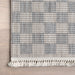 Beige Checkered Area Rug With Tasseled Ends 160x230 cm