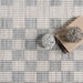 Beige Checkered Area Rug With Tasseled Ends 160x230 cm