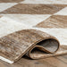 Beige Checkered Fringed Area Rug 120cm x 180cm