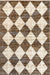 Beige Checkered Fringed Area Rug 120x180 cm