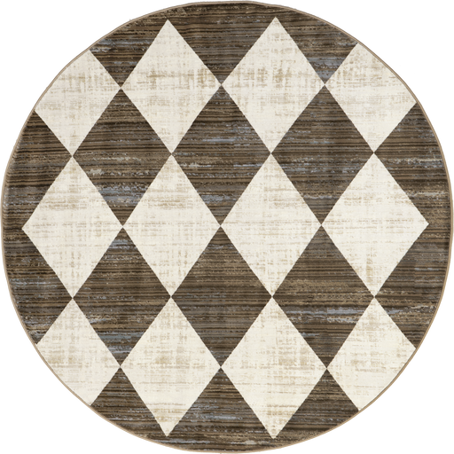 Beige Checkered Fringed Area Rug 90x150 cm