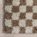 Beige Checkered Shag Area Rug 60x90 cm