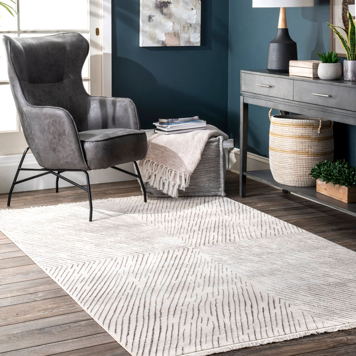 Beige Chevron Area Rug for Home Decoration