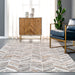 Beige Chevron Area Rug for Home Use