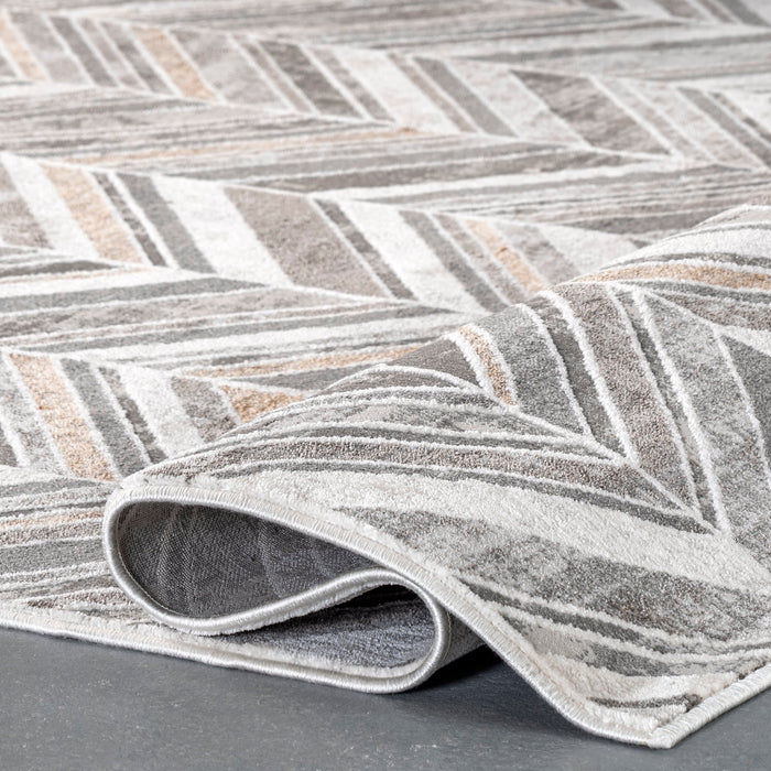 Beige Chevron Area Rug for Home Use