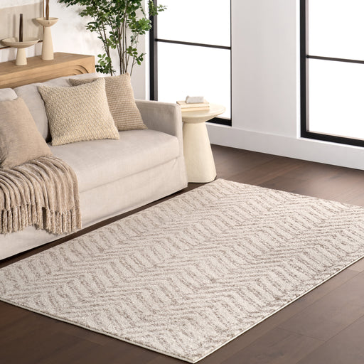 Beige Chevron Area Rug in Multiple Sizes and Colors