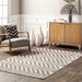 Beige Chevron Stripes Area Rug for Living Room