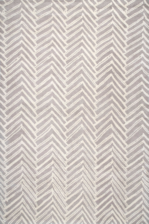 Beige Chevron Wool Area Rug for Living Room and Bedroom