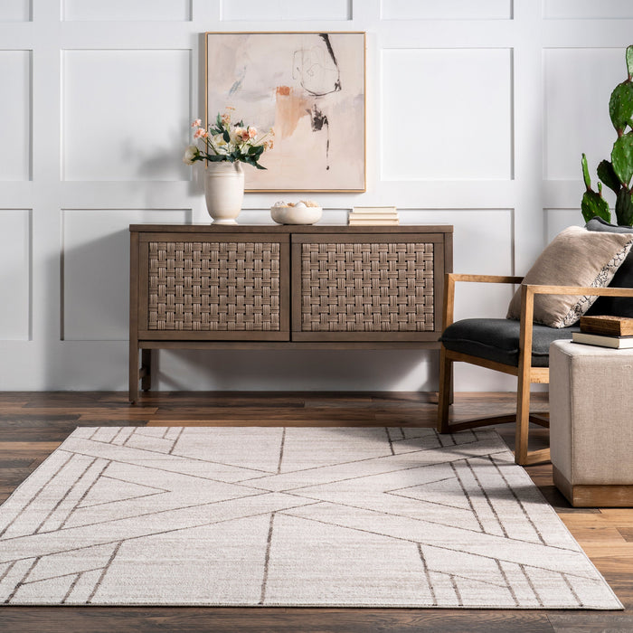 Beige Contemporary Area Rug for Living Room and Bedroom