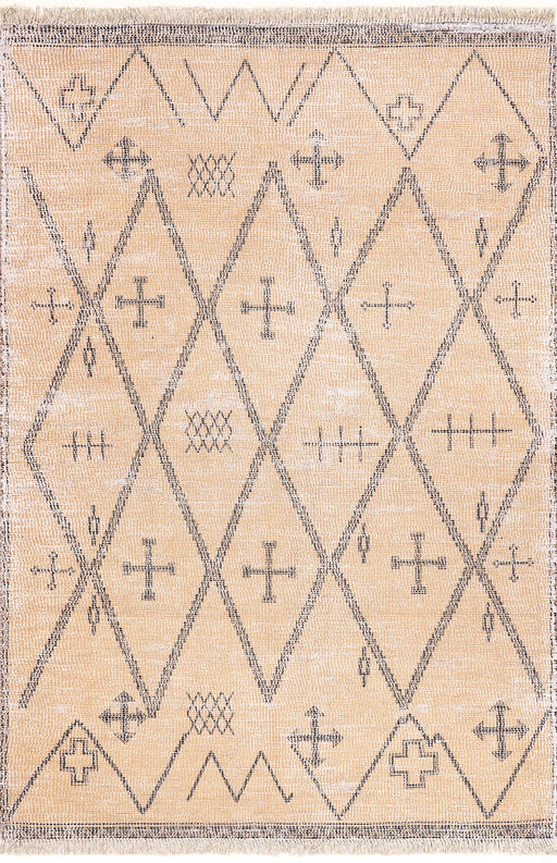 Beige Cotton Trellis Area Rug 160x230 cm