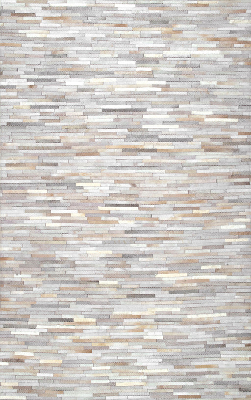 Beige Cowhide Patchwork Area Rug 140x200 cm