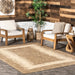 Beige Crosshatch Indoor Outdoor Area Rug 120x180 cm