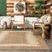 Beige Crosshatch Indoor Outdoor Area Rug 120x180 cm