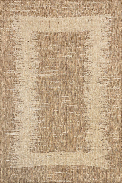 Beige Crosshatch Indoor Outdoor Area Rug 120x180 cm