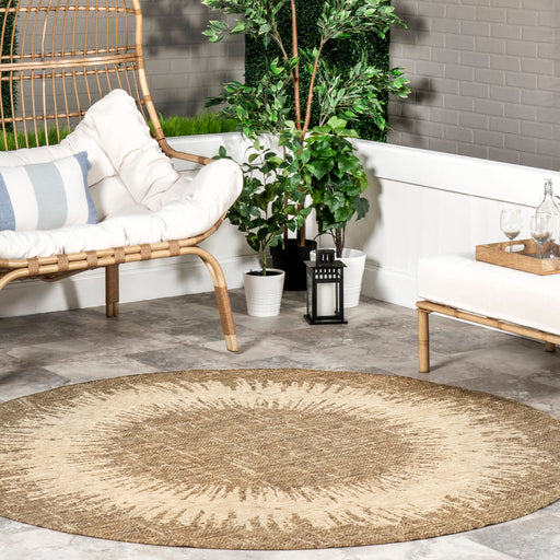 Beige Crosshatch Indoor Outdoor Area Rug 120x180 cm