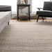 Beige Diamond Chevron Area Rug with Tassels