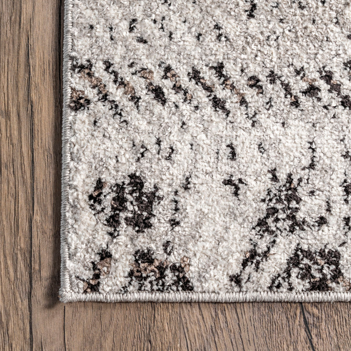 Beige Diamond Distressed Area Rug 50x80 cm