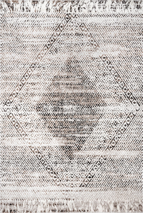 Beige Diamond Distressed Area Rug 50x80 cm