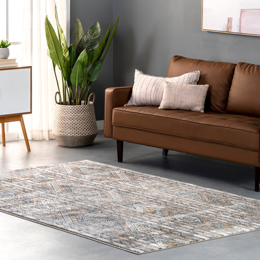 Beige Diamond Pattern Area Rug for Contemporary Decor