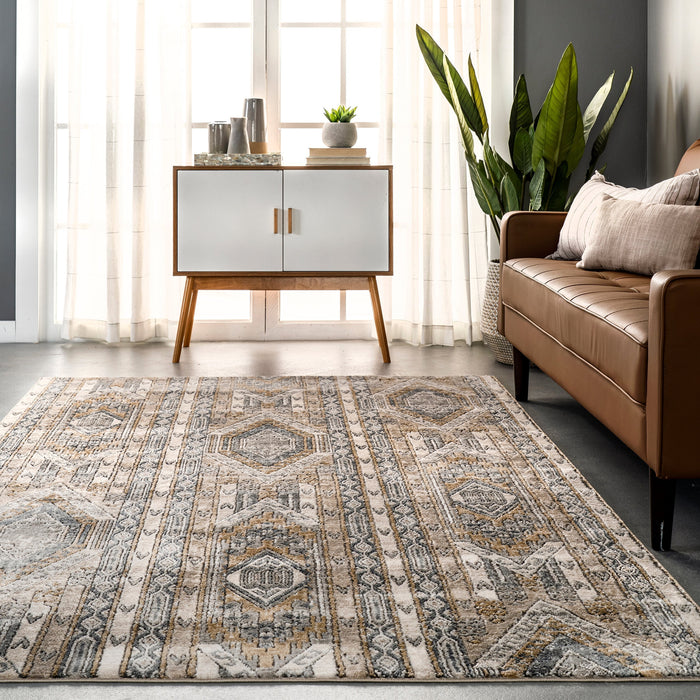 Beige Diamond Pattern Area Rug for Contemporary Decor