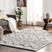 Beige Diamond Pattern Tasseled Area Rug 120x180 cm