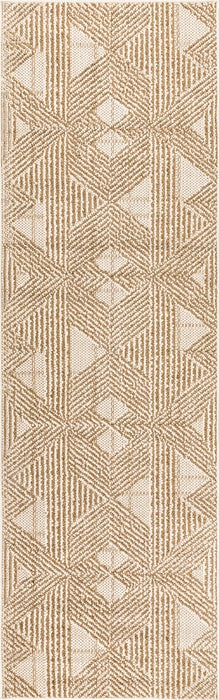 Beige Diamond Striped Area Rug 140x200 cm