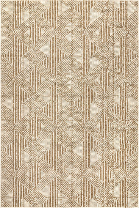 Beige Diamond Striped Area Rug for Living Room Decor