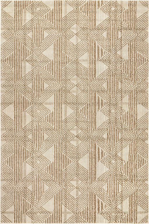 Beige Diamond Striped Area Rug for Living Room Decor