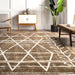 Beige Distressed Trellis Area Rug 140x200 cm