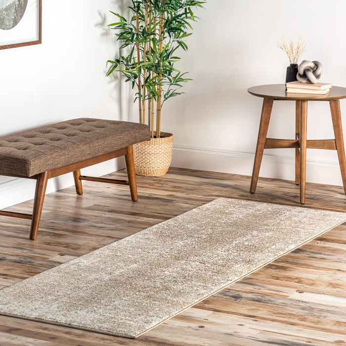 Beige Distressed Vintage Style Area Rug 150x240 cm