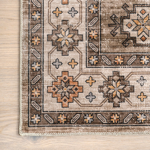 Beige Distressed Washable Area Rug 160x230 cm