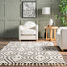 Beige Dotted Trellis Area Rug 150cm