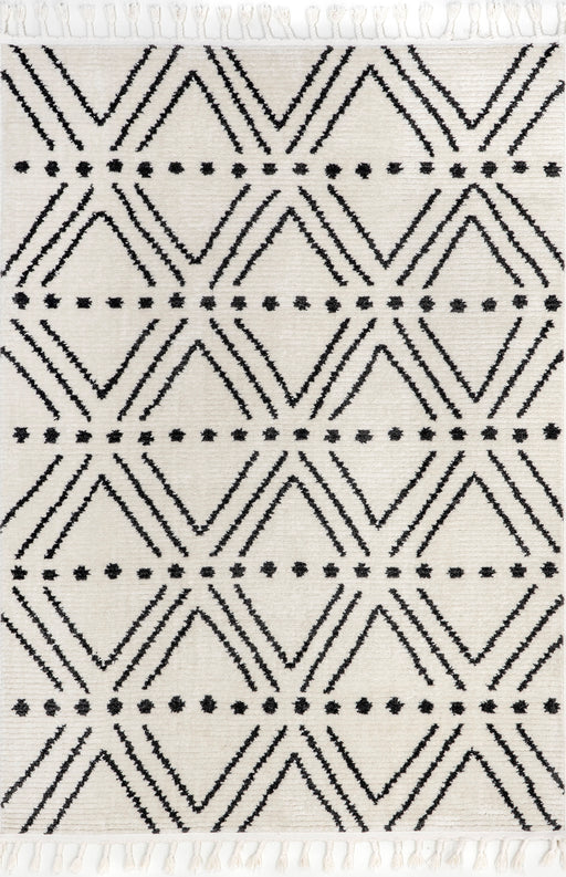 Beige Dotted Trellis Area Rug 150cm