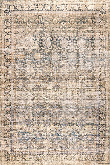 Beige Faded Area Rug with Bold Pattern for Home Decor