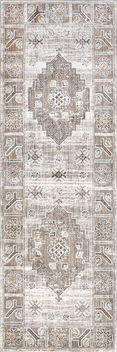 Beige Faded Medallion Area Rug 160x230 cm