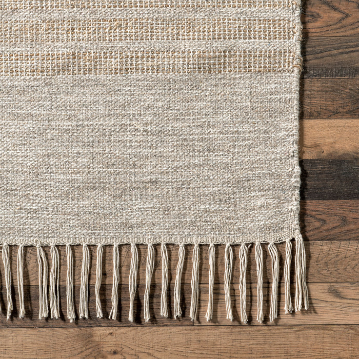 Beige Faded Wool Area Rug for Cozy Living Spaces