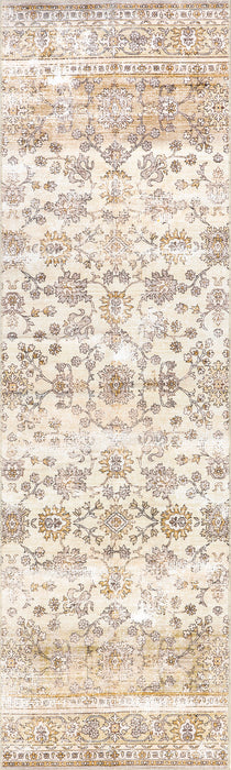 Beige Fading Garden Machine Washable Rug 150x240 cm