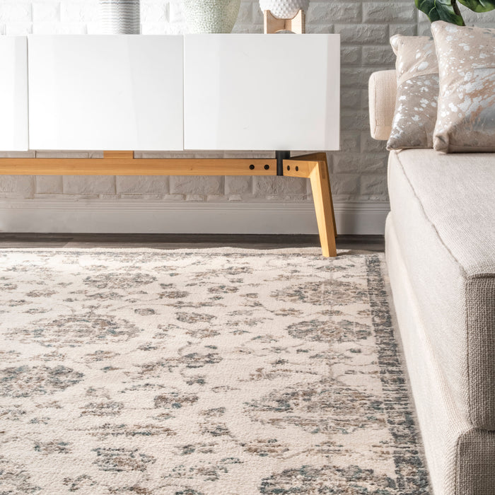 Beige Floral Area Rug 100% Polypropylene 120x180 cm