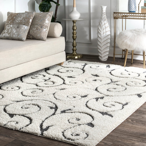 Beige Floral Vines Area Rug 120x170 cm