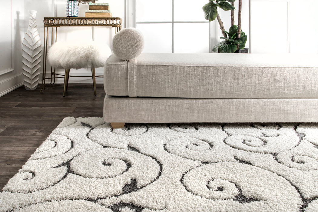 Beige Floral Vines Area Rug 120x170 cm