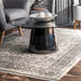 Beige Fringe Area Rug with Persian Motif for High Traffic Areas