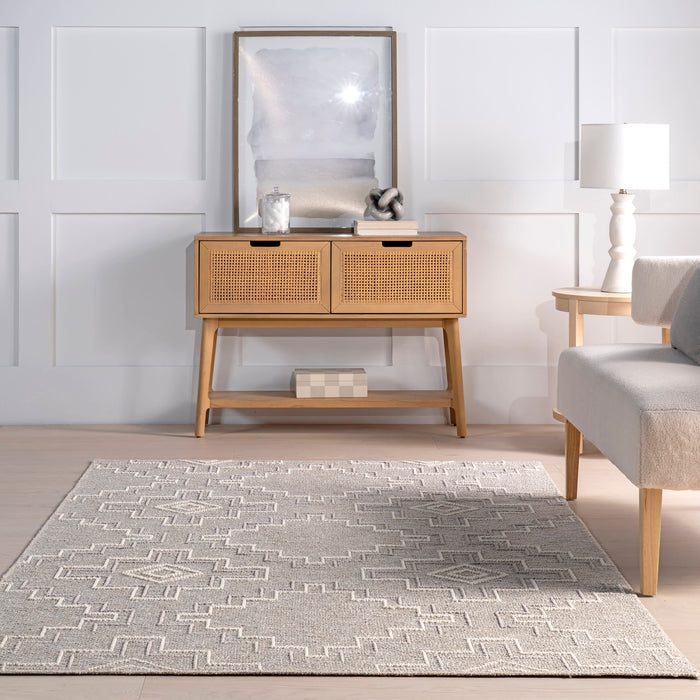 Beige Geometric Area Rug 160x230 cm for Living Room