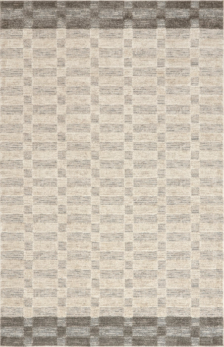 Beige Geometric Area Rug 80x150 cm